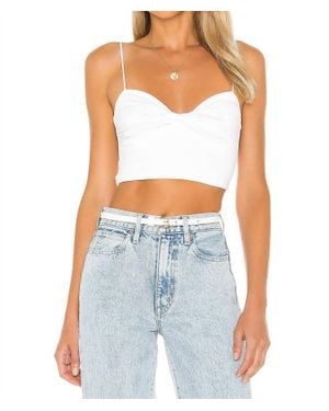 Lovers + Friends Ida Twist Front Poly Ruched Top - Blue
