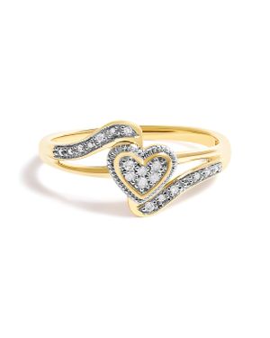 Haus of Brilliance 10K Diamond Accent Filigree Heart Promise Ring - Metallic