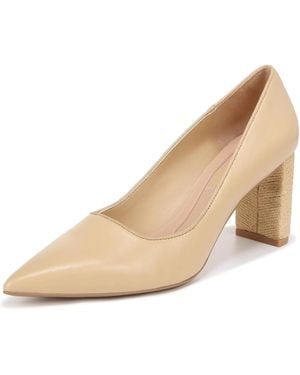Franco Sarto Giovanna 3 Knit Pointed Toe Kitten Heels - Natural