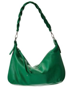 Italian Leather Top Handle Shoulder Bag - Green