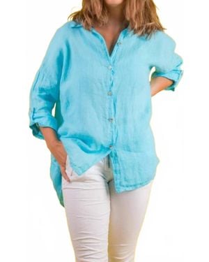 Gigi Moda Terina Linen Shirt - Blue