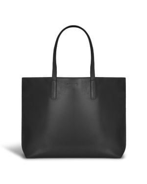 CHAMPS Onyx Leather Open Tote - Black