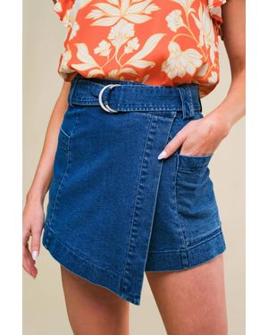 TRUEDAMES Azure Elegance Denim Skort - Blue