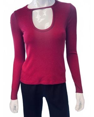 Bobi Front Keyhole Tee - Red