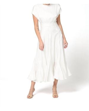 Baruni Aimee Satin Midi Dress - White
