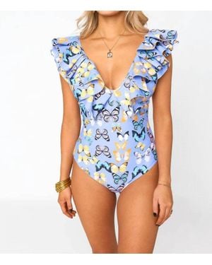 BuddyLove Classic Ruffled Swimsuit - Blue