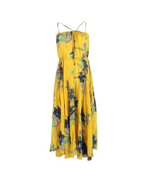 Diane von Furstenberg Cinch Waist Maxi Dress - Yellow
