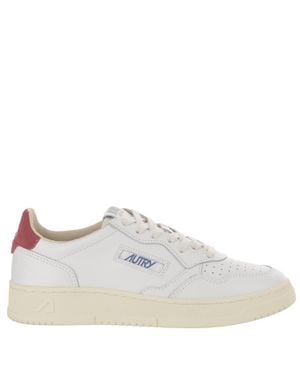Autry Suede Heel Leather Sneakers - White