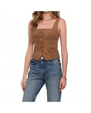 Heartloom Terra Faux Suede Vest - Blue