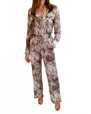 Karina Grimaldi Snake Willow Print Pants - White