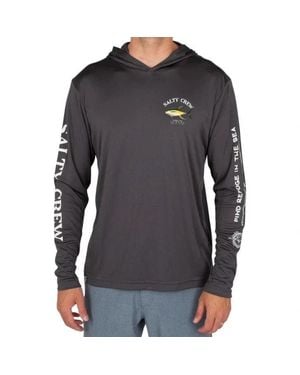 Salty Crew Ahi Mount Hood Sunshirt Charcoal Pullover Gbo1062 - Black