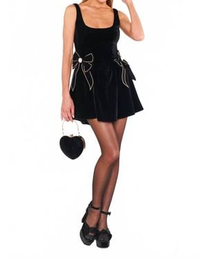 Show Me Your Mumu Ricci Velvet Dress - Black