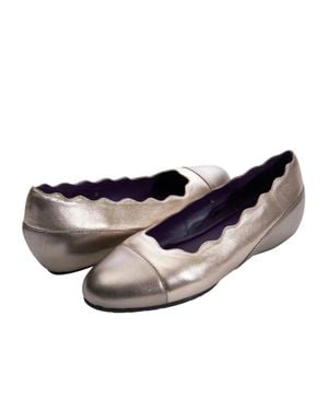 Vaneli Picot Ballet Flat Metallic Round Toe Slip On Htat1742 - Blue