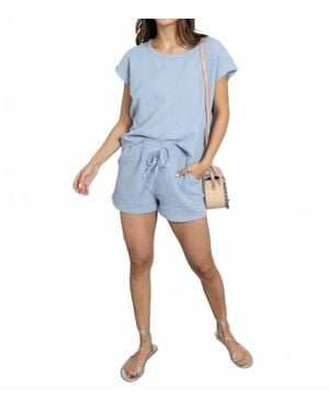 Bobi Tie Waist Shorts - Blue