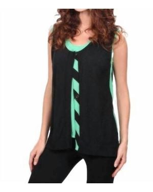 Angel Citrus Twist Button-Up Vest - Black