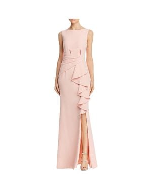 Eliza J Ruffled Sleeveless Evening Dress - Pink
