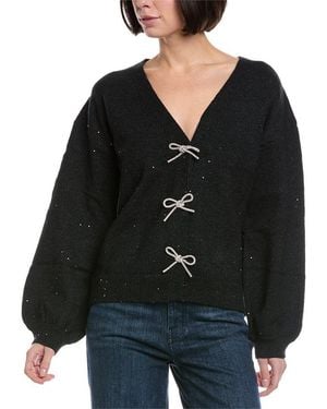 Fate Mixed Media Cardigan - Black