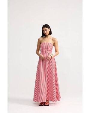 Aston Studio Sloane Denim Maxi Dress - Pink