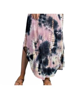 Eesome Tie Dye Smocked Waistband Maxi Skirt - Multicolor