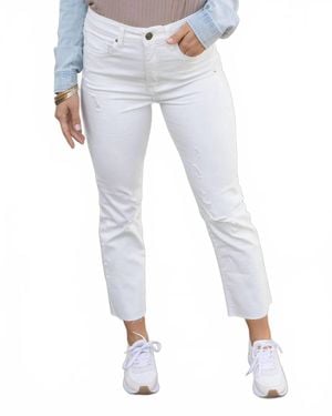 Grace and Lace Jeanius Cropped Denim Jeans - Blue
