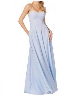 Mori Lee A-Line Chiffon Bridesmaid Dress - Blue