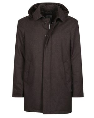 Herno Hooded Wool-Blend Medium Down Jacket - Black