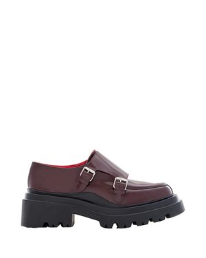 Plan C Buckled Leather Loafers With Chunky Rubber Sole - Purple