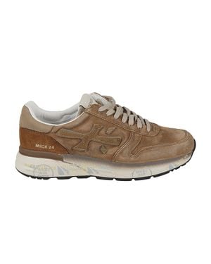 Premiata Mick Calfskin Suede Low-Profile Sneakers - Brown