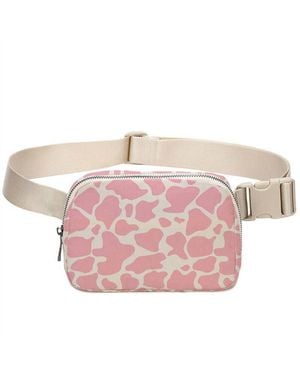The Front Porch Label Cowhide Crossbody Bag - Pink