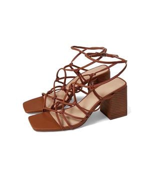 FARYL by Farylrobin Zayne Sandal Square Toe Block Heel Jobb239 - Brown