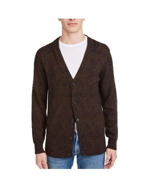 7 For All Mankind Animal Print Wool Cardigan Sweater - Brown