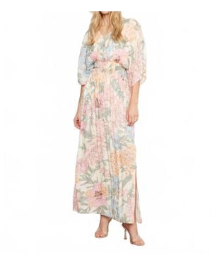 Charlie b Dolman Short Sleeves Maxi Dress With Side Slits - Natural
