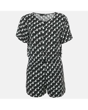 Love Moschino Drop Print Short Sleeved Playsuit - Black