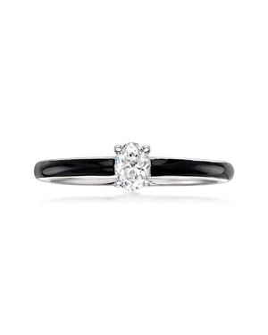 Ross-Simons Lab-Grown Diamond Ring With Enamel - Black