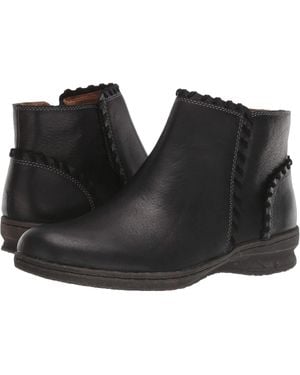Comfortiva Fallston Boot Leather Side Zipper Ankle Bootie Rhs784 - Black