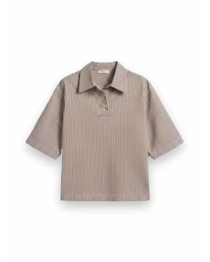 CISSA Short Sleeve Polo Top - Gray