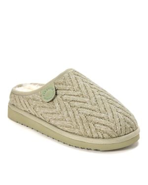 Dearfoams Fireside By Greta Genuine Shearling Knit Clog Slipper - White