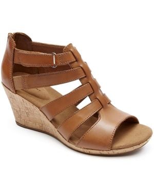 Rockport Briah Leather Caged Wedges - Brown