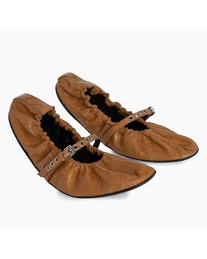 Pierre Hardy Margot Patent Leather Ballet Flats - Brown