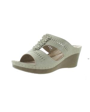 Good Choice Lisette Open Back Wedge Sandals - Green
