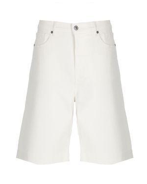 P.A.R.O.S.H. Ivory Cuoricini Five Pockets Shorts - White