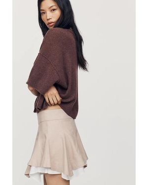 Maeve Double-Layer Godet Mini Skirt - Multicolor