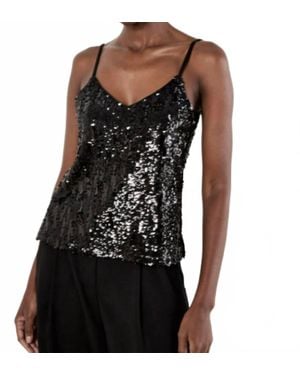 Apricot Sequin Cami Top - Black