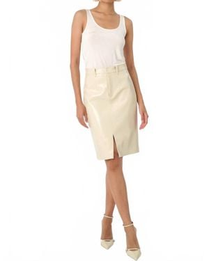 Toccin Noelle Knee Length Pencil Skirt - Natural