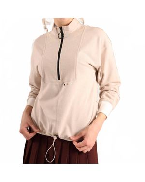 Simondona Half Zip Sweatshirt - Natural