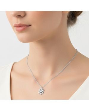 Fashnzfab Dipped Cz Snowflake Pendant Necklace - Brown