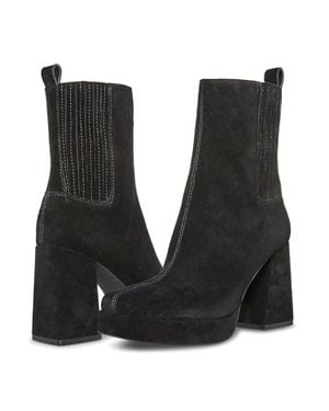 Blondo Rozalie Boots Suede Waterproof Block Heel Bootie Htat225 - Black