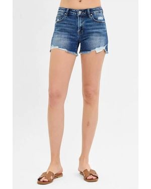 Risen Andie Low Rise Jean Shorts - Blue