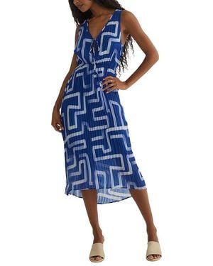 Bella Dahl High Low Pleated Dress - Blue