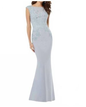 Mgny Bateau Neckline Formal Dress - Blue